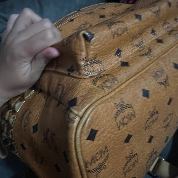 MCM Large Cognac Side Studded Backpack - Picture 7 of 10